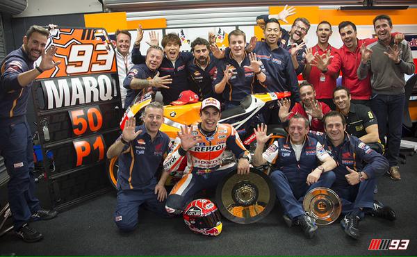 Marquez's win was his 50th Grand Prix victory. Source: twitter (marcmarquez93)